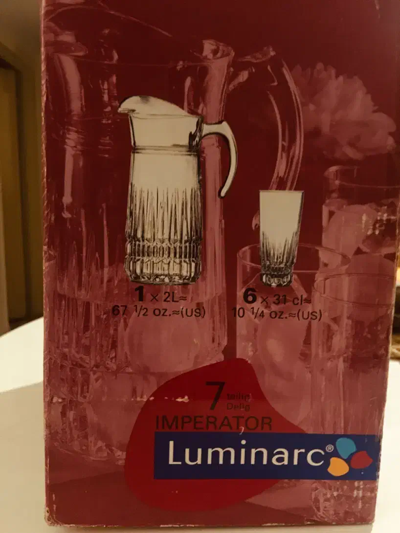 پارچ و لیوان هفت پارچه لومینارک فرانسه|ظروف سرو و پذیرایی|رشت, منظریه|دیوار