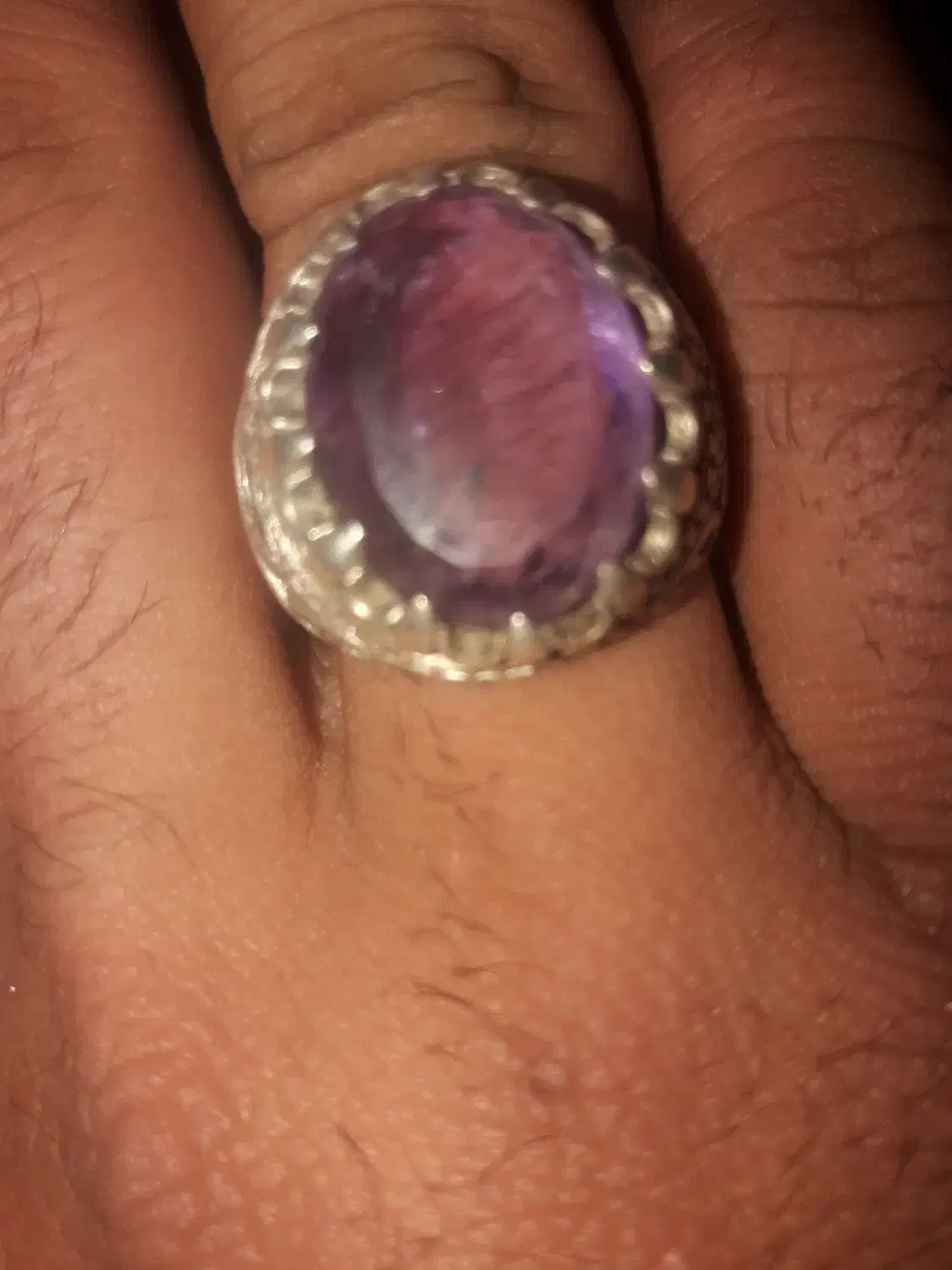 انگشتر نقره امیتیس بنفش شفاف|بدلیجات|میبد, |دیوار