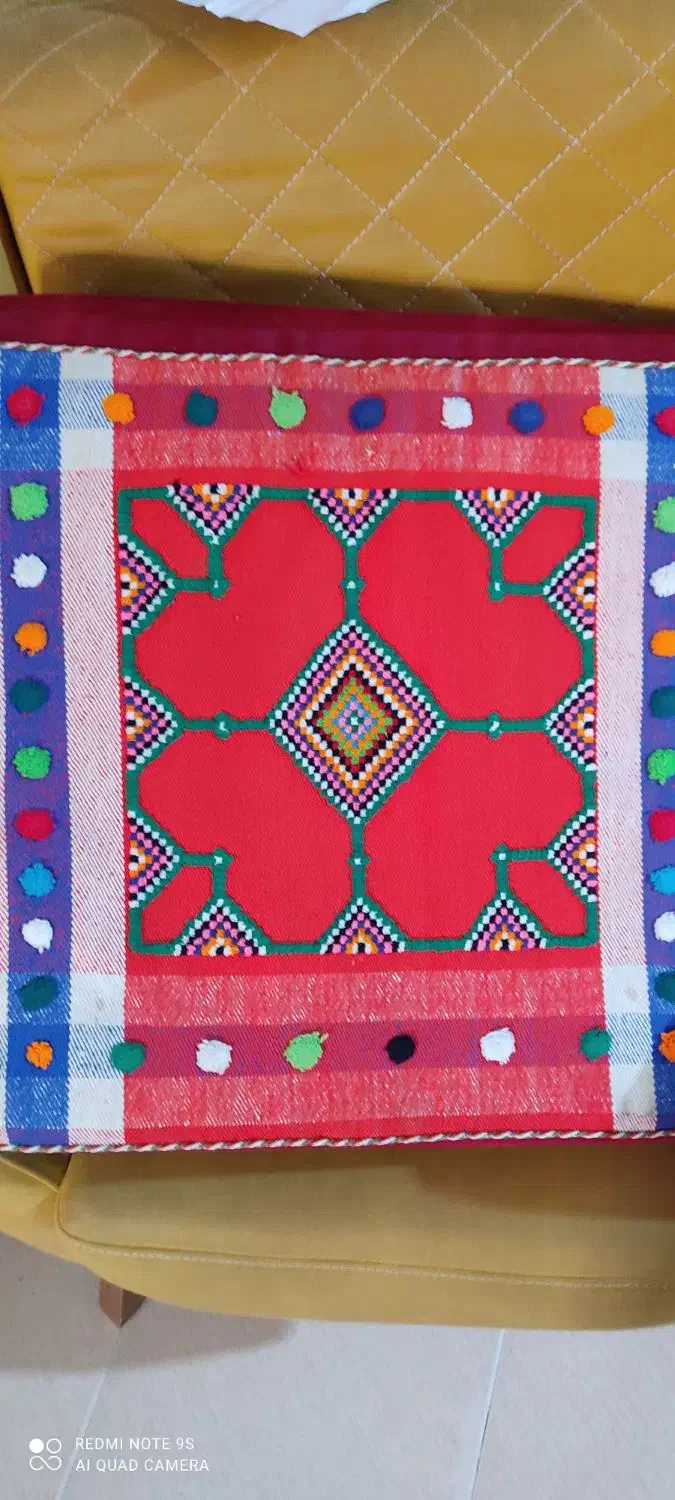 پشتی جاجیم|گلیم، جاجیم، گبه|شیراز, برمشور علیا|دیوار