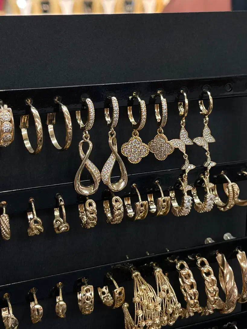 گوشواره های حلقه ای آبکاری طلا|بدلیجات|اهواز, نادری|دیوار