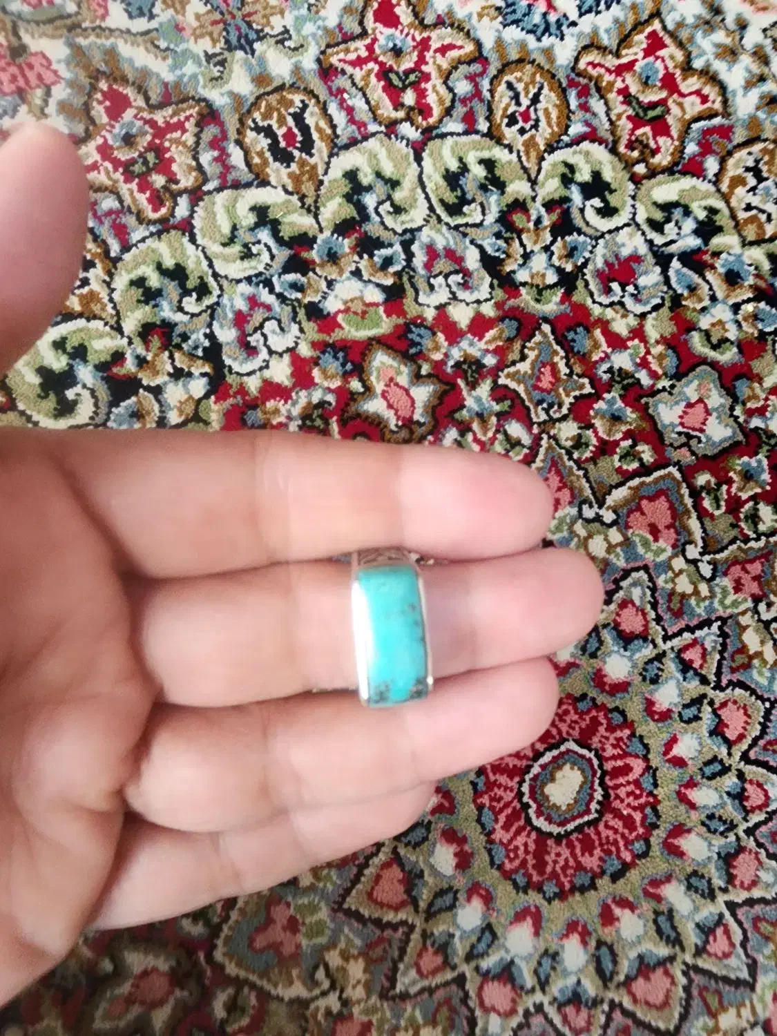 یک انگشتر مردانه فیروزه و یک انگشتر زنانه نقره|جواهرات|کرمان, |دیوار