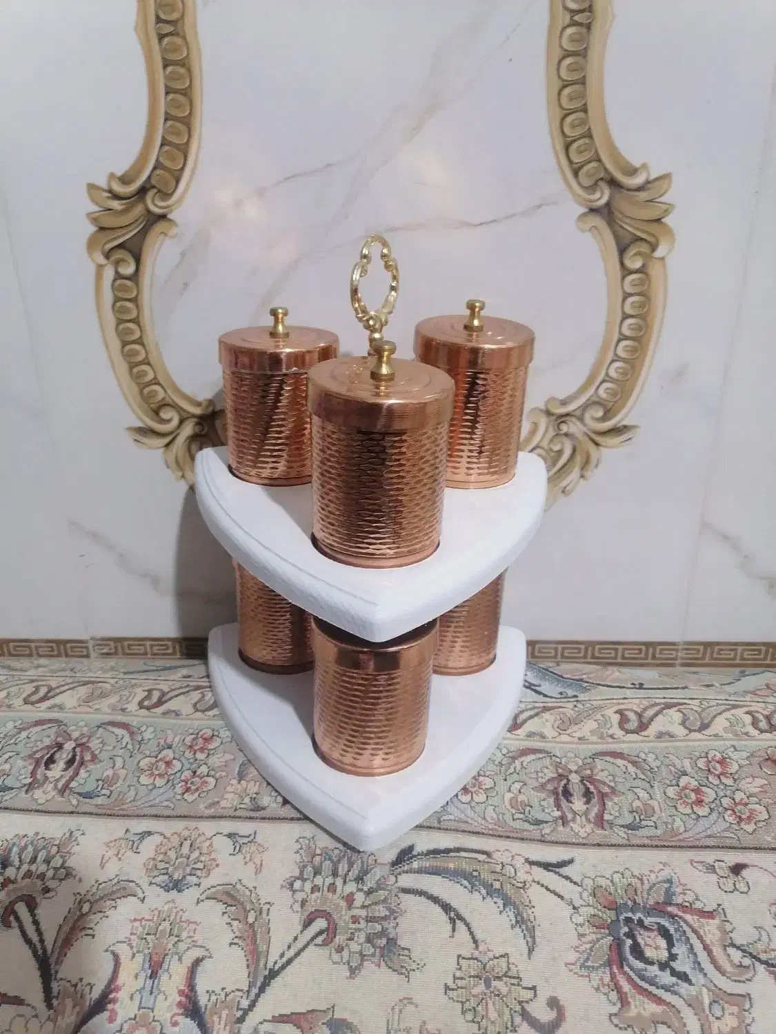 ست پاسماوری مسی دو طبقه زنجان|صنایع دستی و سایر لوازم تزئینی|رباطکریم, الارد|دیوار