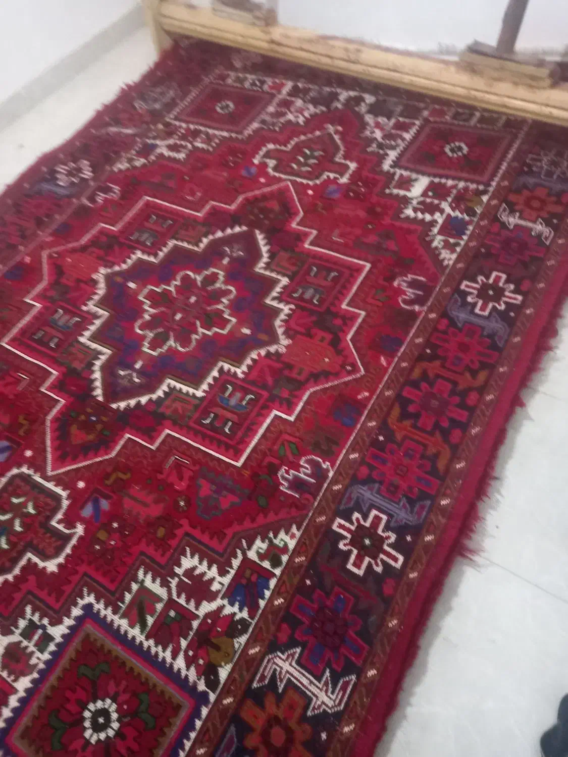 یک جفت فرش چشمه ورزان تازه از دار افتاده|فرش|اهر, |دیوار