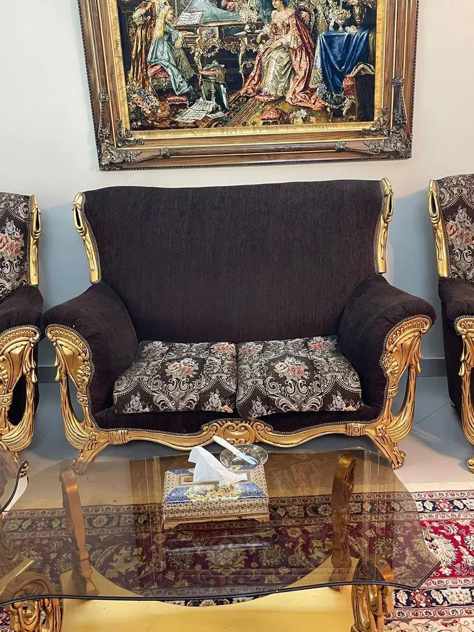 مبل ۸نفره با میز نهارخوری تمام شیشه|مبلمان خانگی و میز عسلی|مشهد, احمدآباد|دیوار