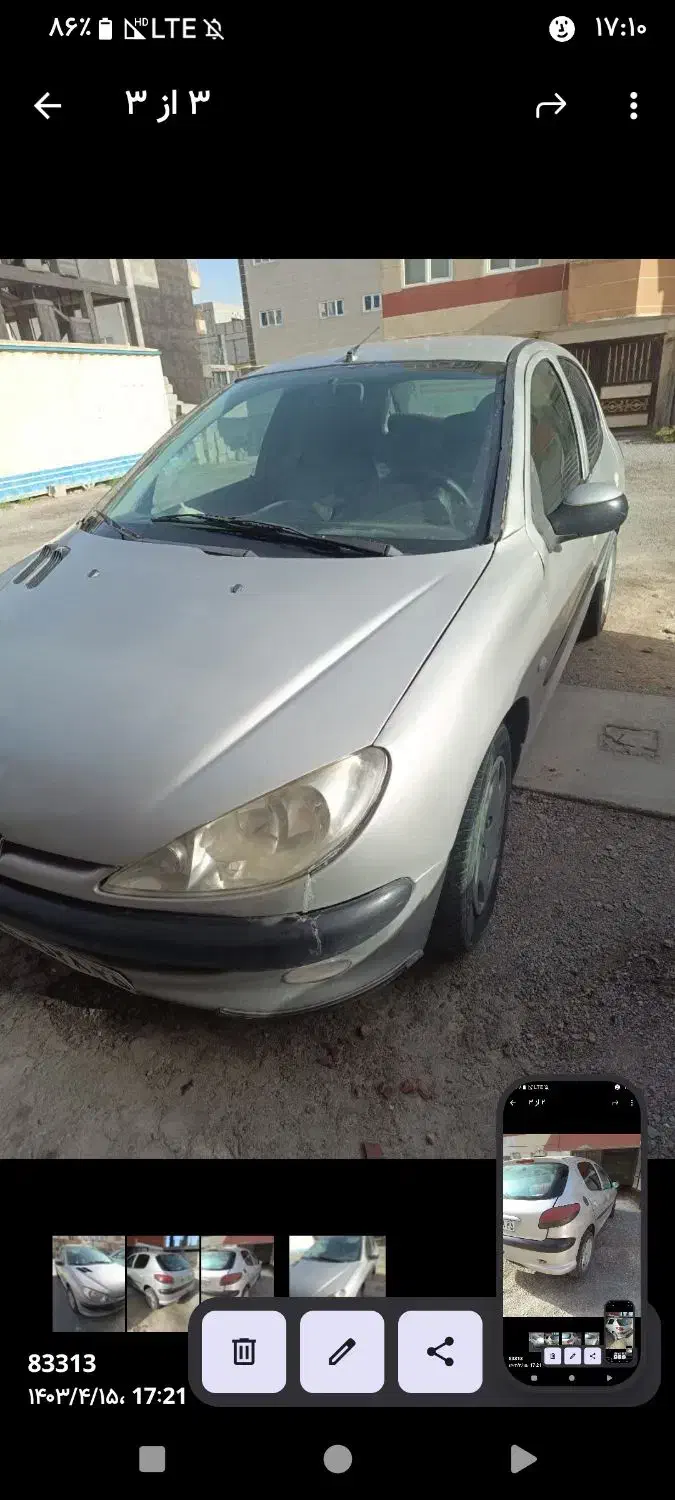 پژو 206نقره ای مدل 81 فقط معاوضه با پرشیا سمند پژو|خودرو سواری و وانت|ممقان, |دیوار