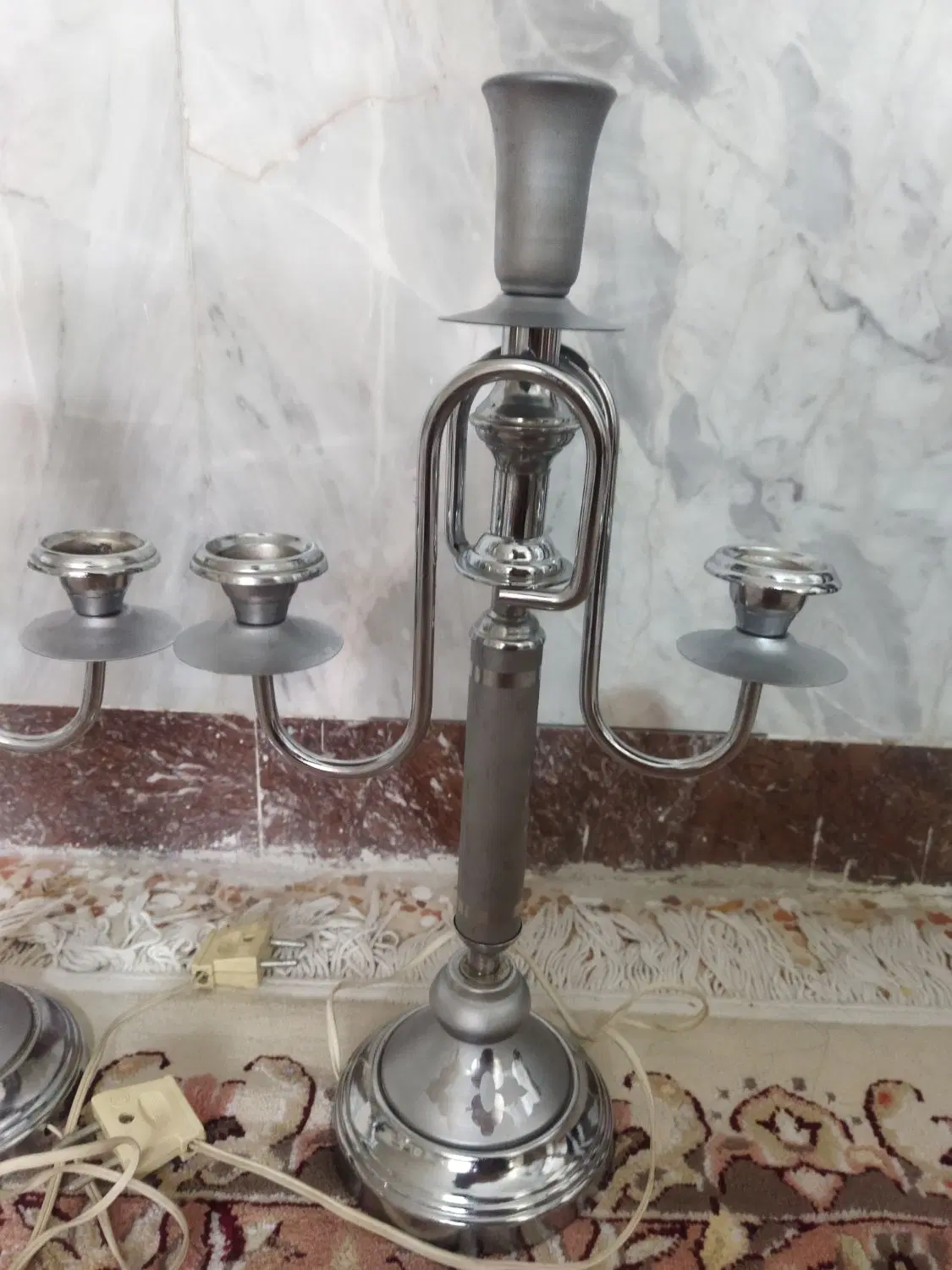 دو عدد شمعدانی استیل|مجسمه، تندیس، ماکت|کرمانشاه, |دیوار