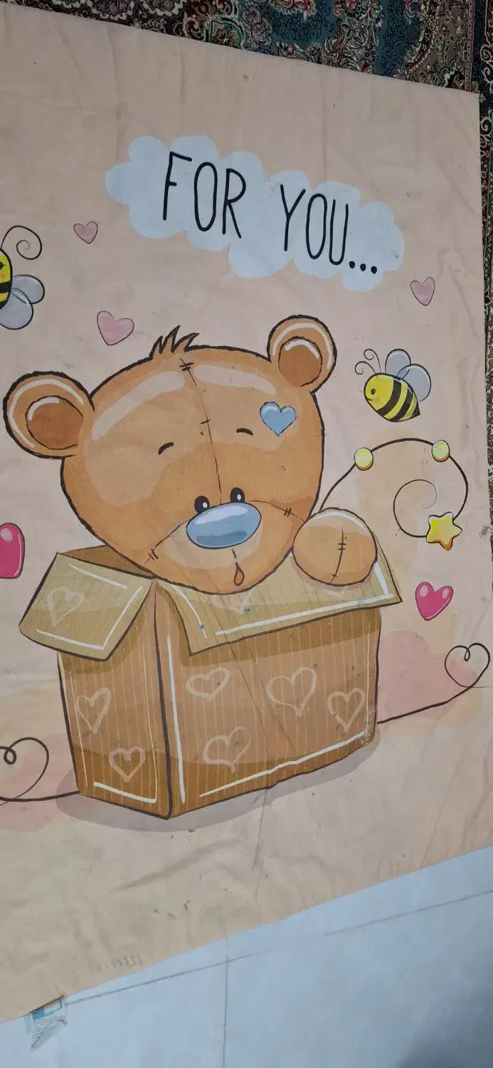 فرش بچگانه 1در 1ونیم اندازش پشتش چرمی|فرش|کرمانشاه, |دیوار