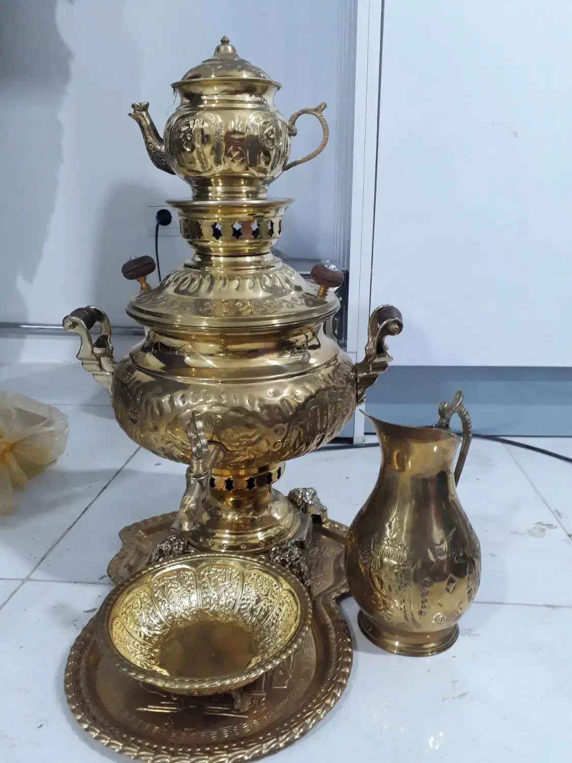 سرویس سماور برنج|سماور، چای‌ساز، قهوه‌ساز|اردبیل, |دیوار