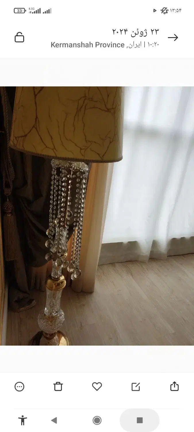 دوعددآباژورایستاده کریستالی|لوستر و چراغ آویز|کرمانشاه, |دیوار