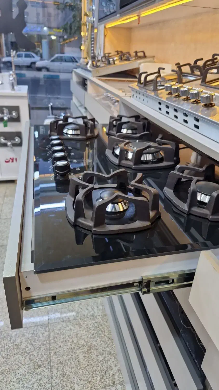 مدل چدن ۸پر رومیزی ۵شعله توکار اجاق گاز شیشه ای|اجاق گاز و لوازم برقی پختوپز|تهران, نعمتآباد|دیوار