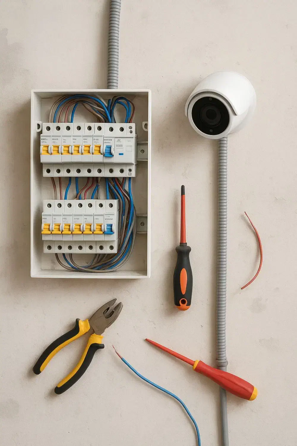 برق کاری ساختمان و نصب دوربین مداربسته|خدمات پیشه و مهارت|سیاهکل, |دیوار