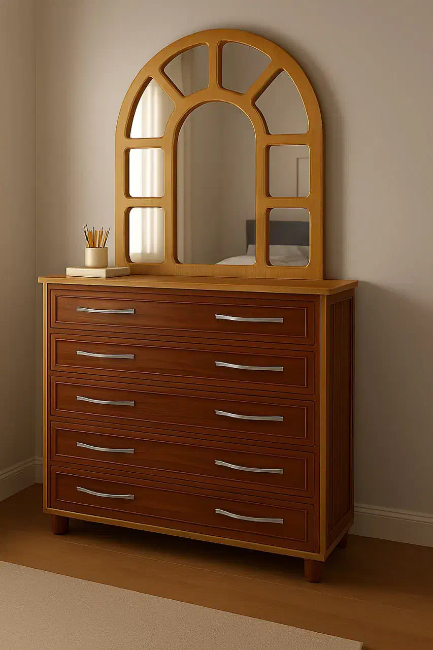 دراور طرح چوب با آینه|جاکفشی، کمد، دراور|پرند, فاز ۲|دیوار