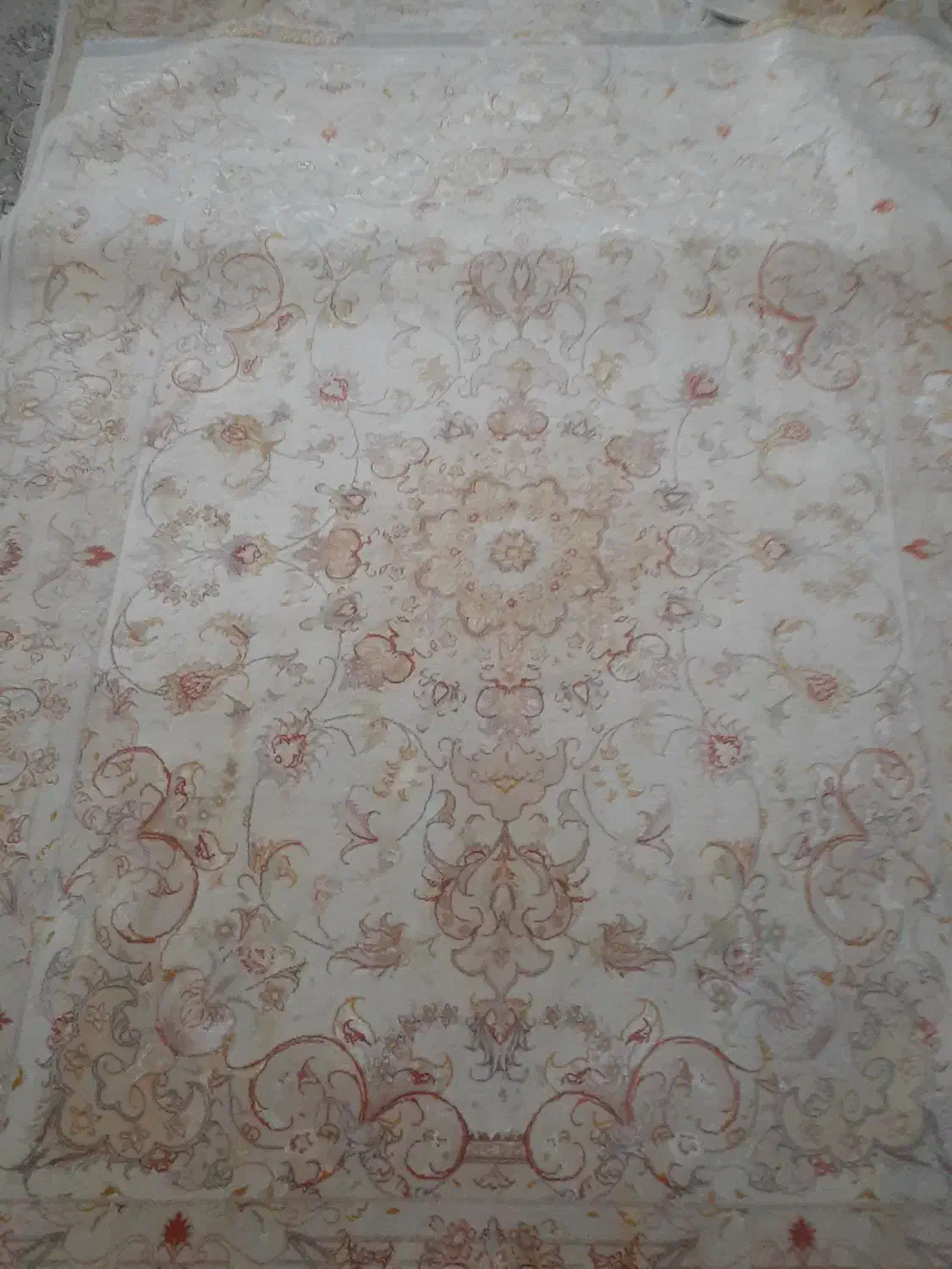 جفت قالیچه چله ابریشم طرح علیا 40رج|فرش|مراغه, |دیوار