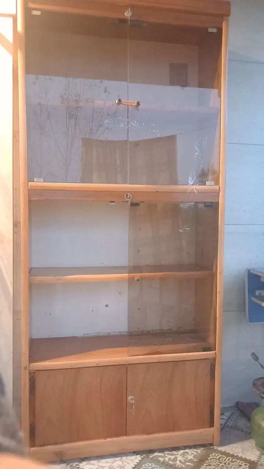 کتابخانه چوبی و میز تحریر|کتابخانه، شلف، قفسههای دیواری|رحیمآباد, |دیوار