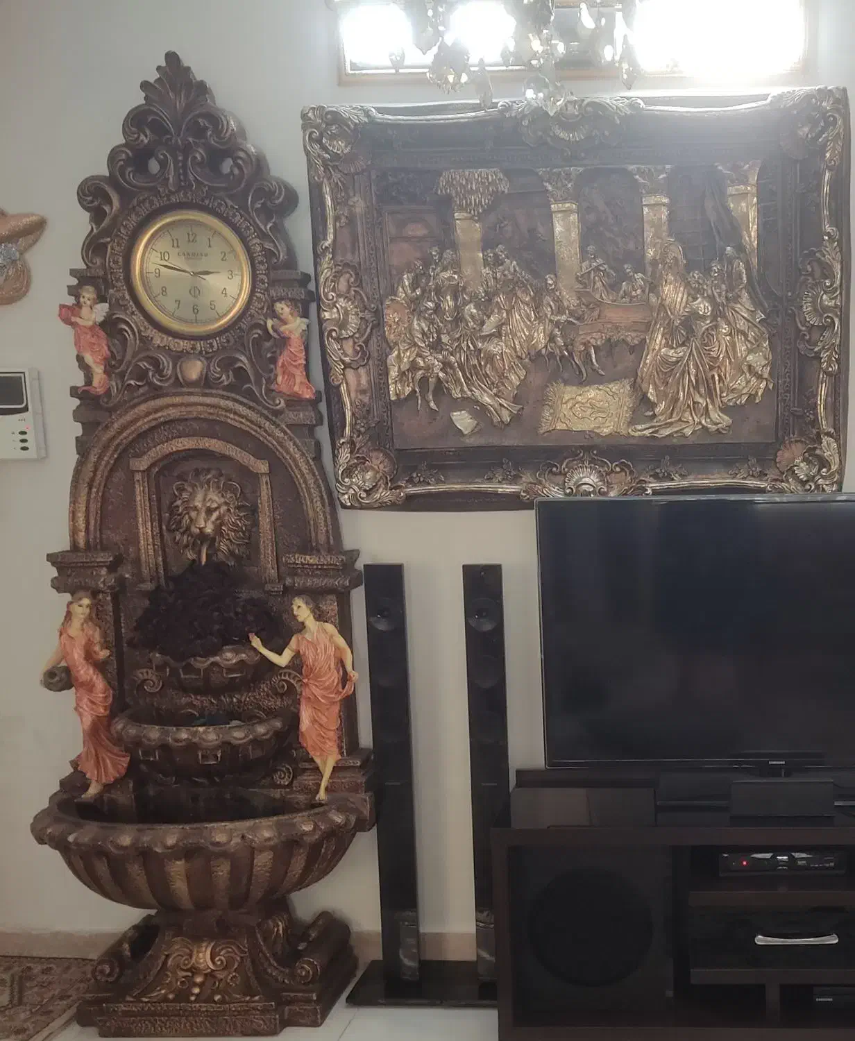 تابلو شام آخر و ساعت آبشاری|ساعت دیواری و تزئینی|تهران, ابوذر|دیوار