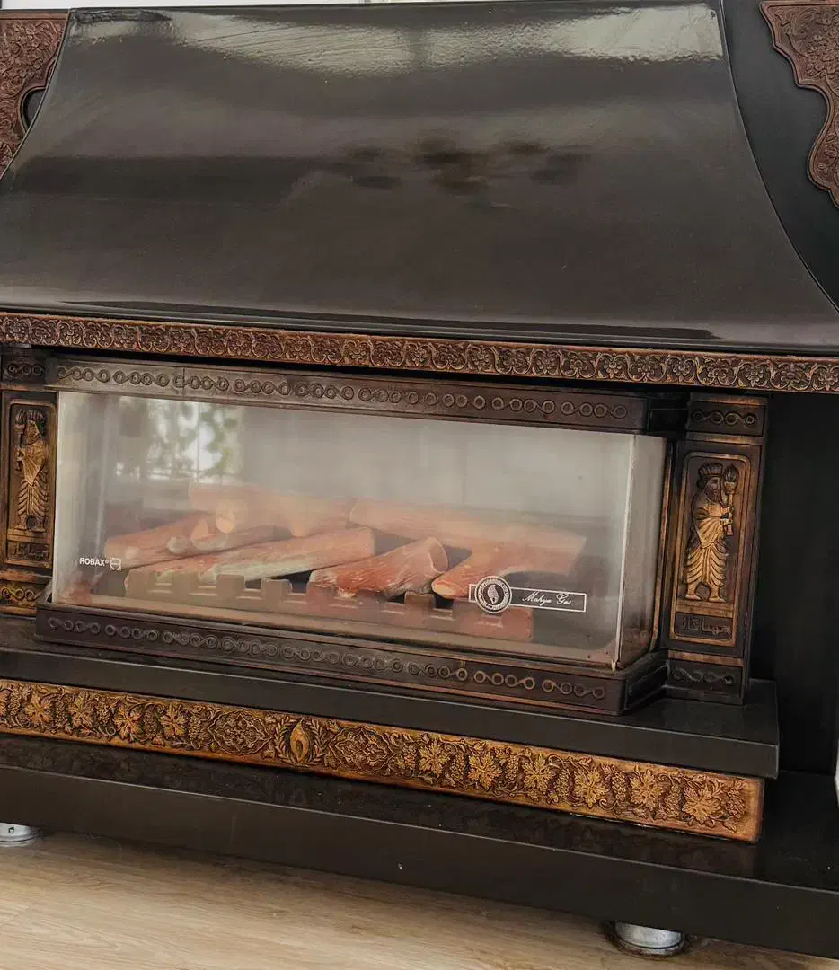 بخاری شومینه 2 شعله چدنی گلکاران|بخاری، هیتر، شومینه|سراب, |دیوار