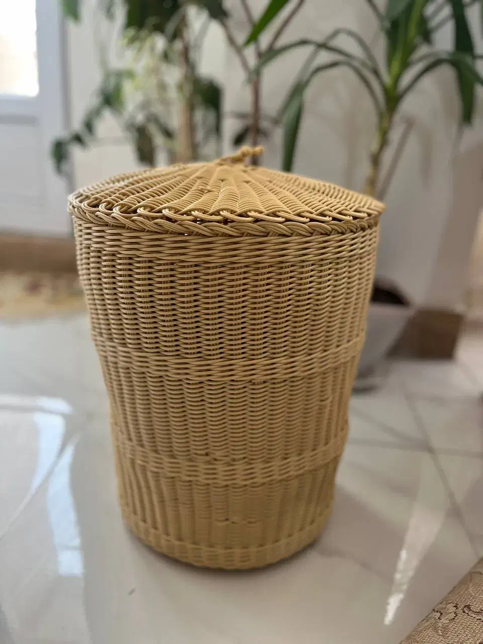 سبد بزرگ طرح حصیری دست بافت|صنایع دستی و سایر لوازم تزئینی|دورود, |دیوار