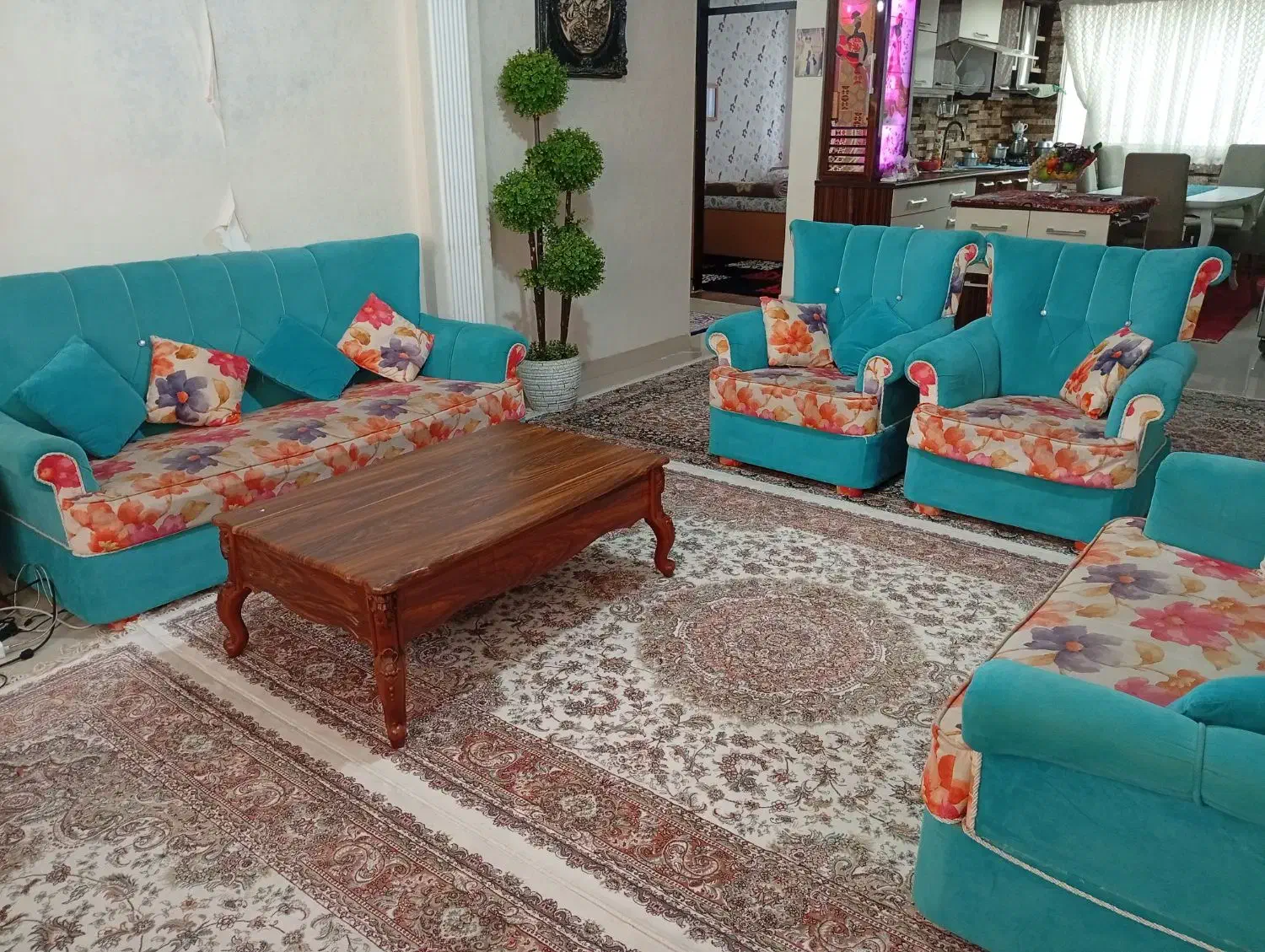 مبل هفت نفره|مبلمان خانگی و میز عسلی|رشت, کاکتوس|دیوار