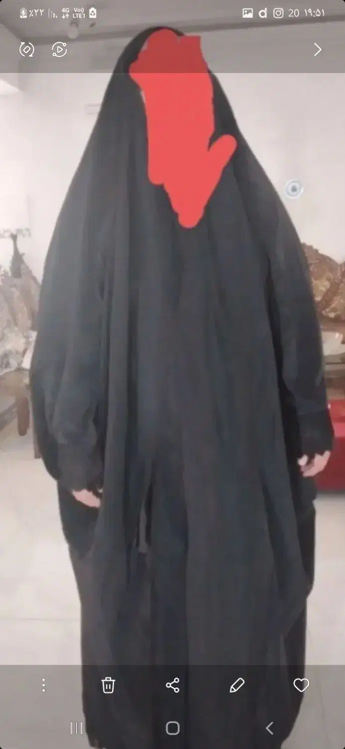 چادر عربی ساتن در حد نو|لباس|خمام, |دیوار