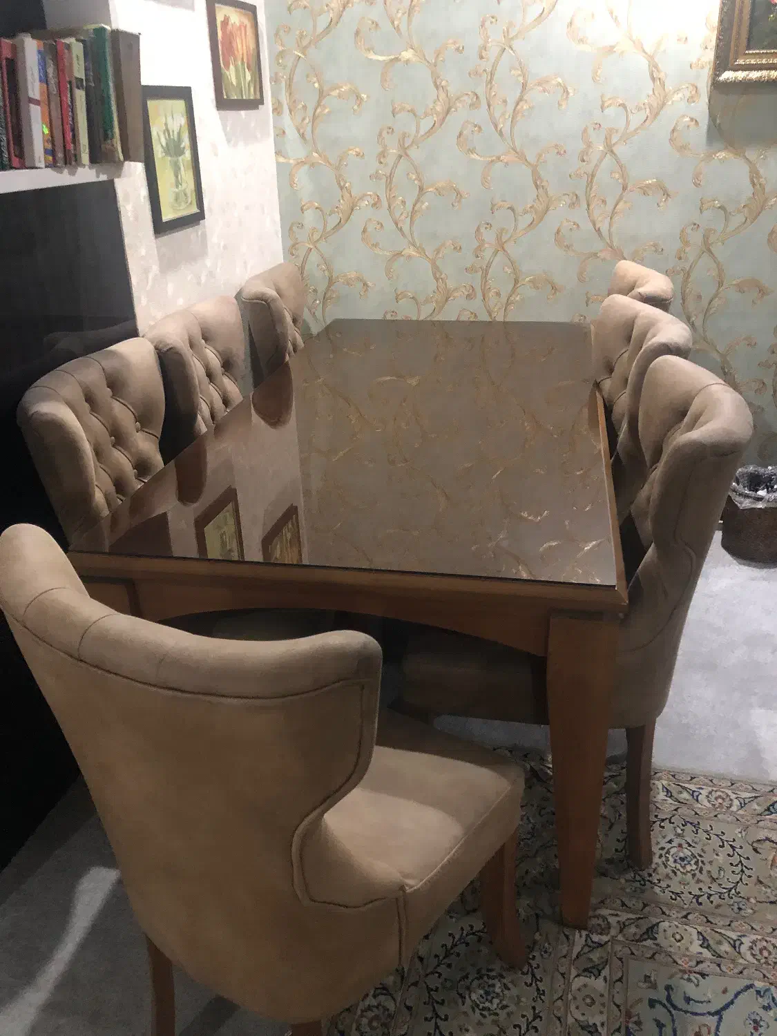 میز ناهار خوری چوب و ۸ عد صندلی|میز و صندلی غذاخوری|تهران, هروی|دیوار