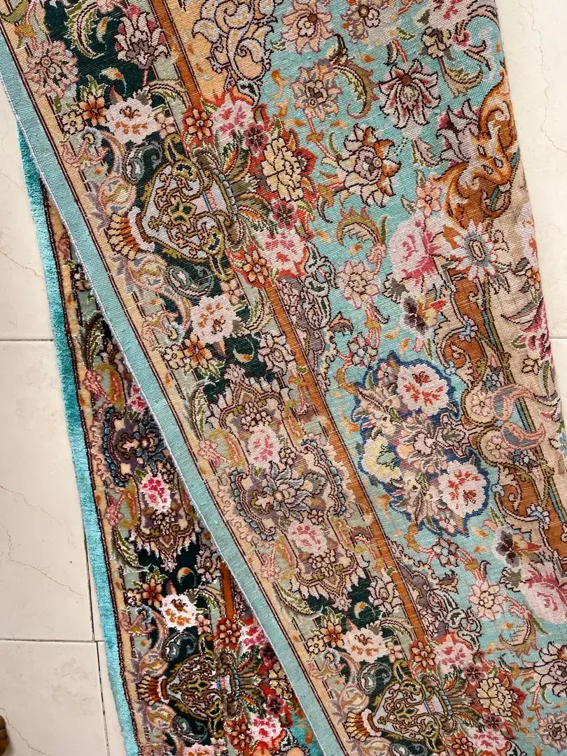 فرش دستباف ابریشم|فرش|چهارباغ, |دیوار