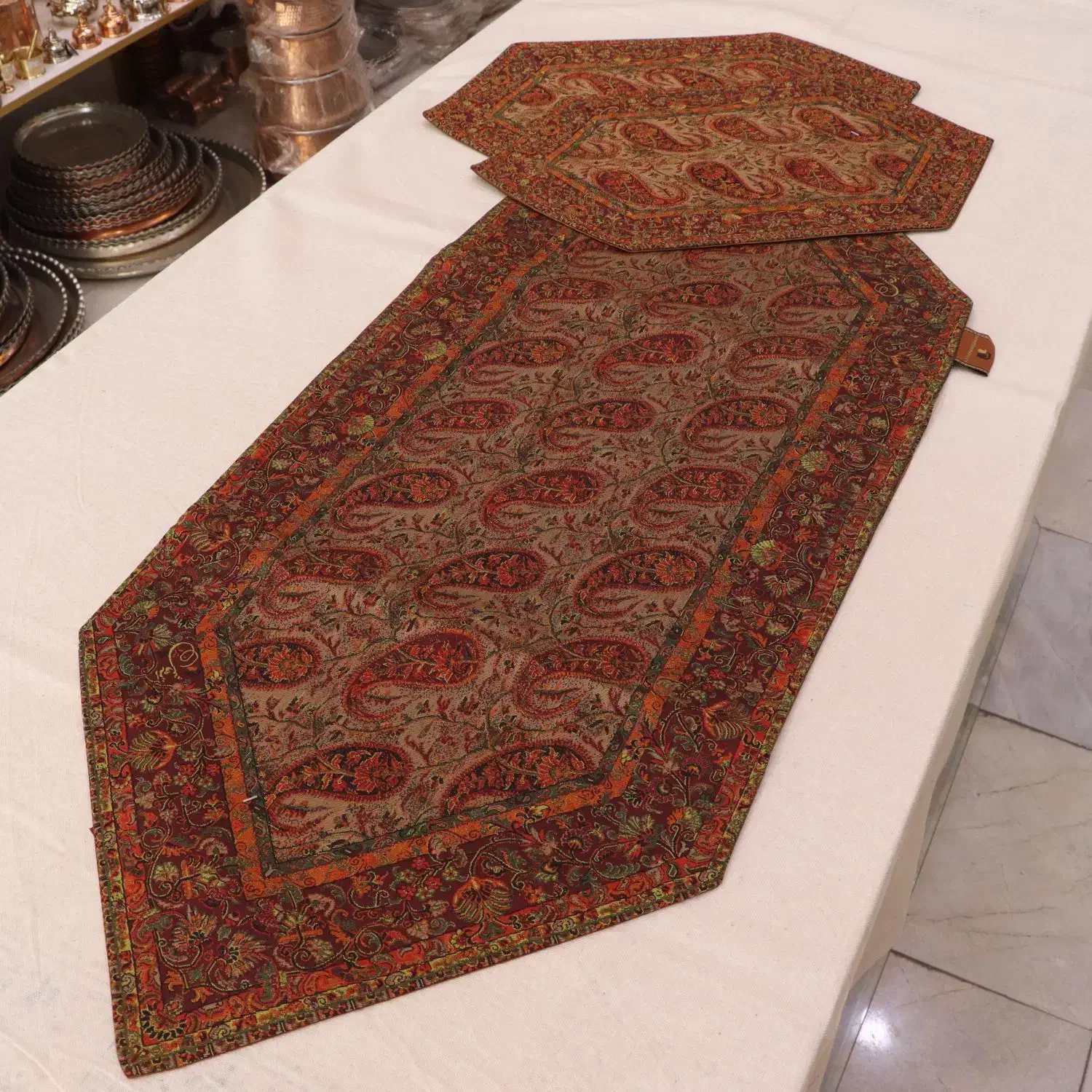 ترمه ابریشم یزد|پرده، رانر، رومیزی|گرمسار, |دیوار