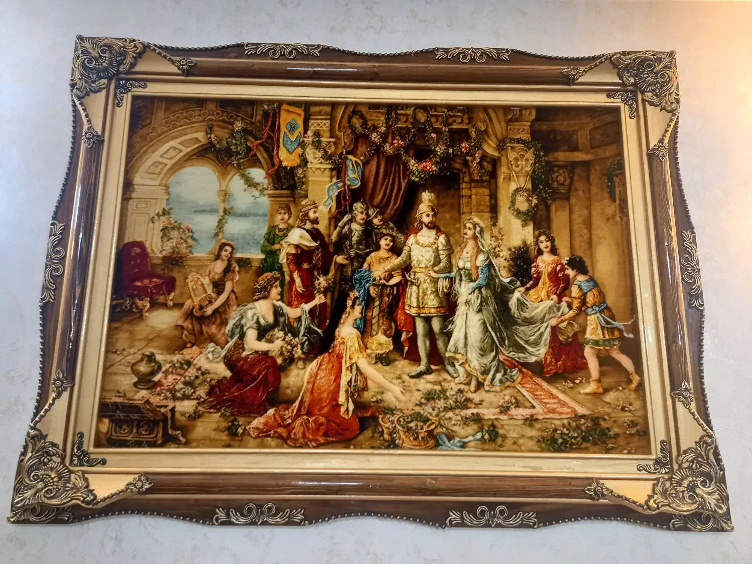 نقشه شماره بافی عروسی شاهزاده با نخ مرینوس|تابلو فرش|اردبیل, |دیوار