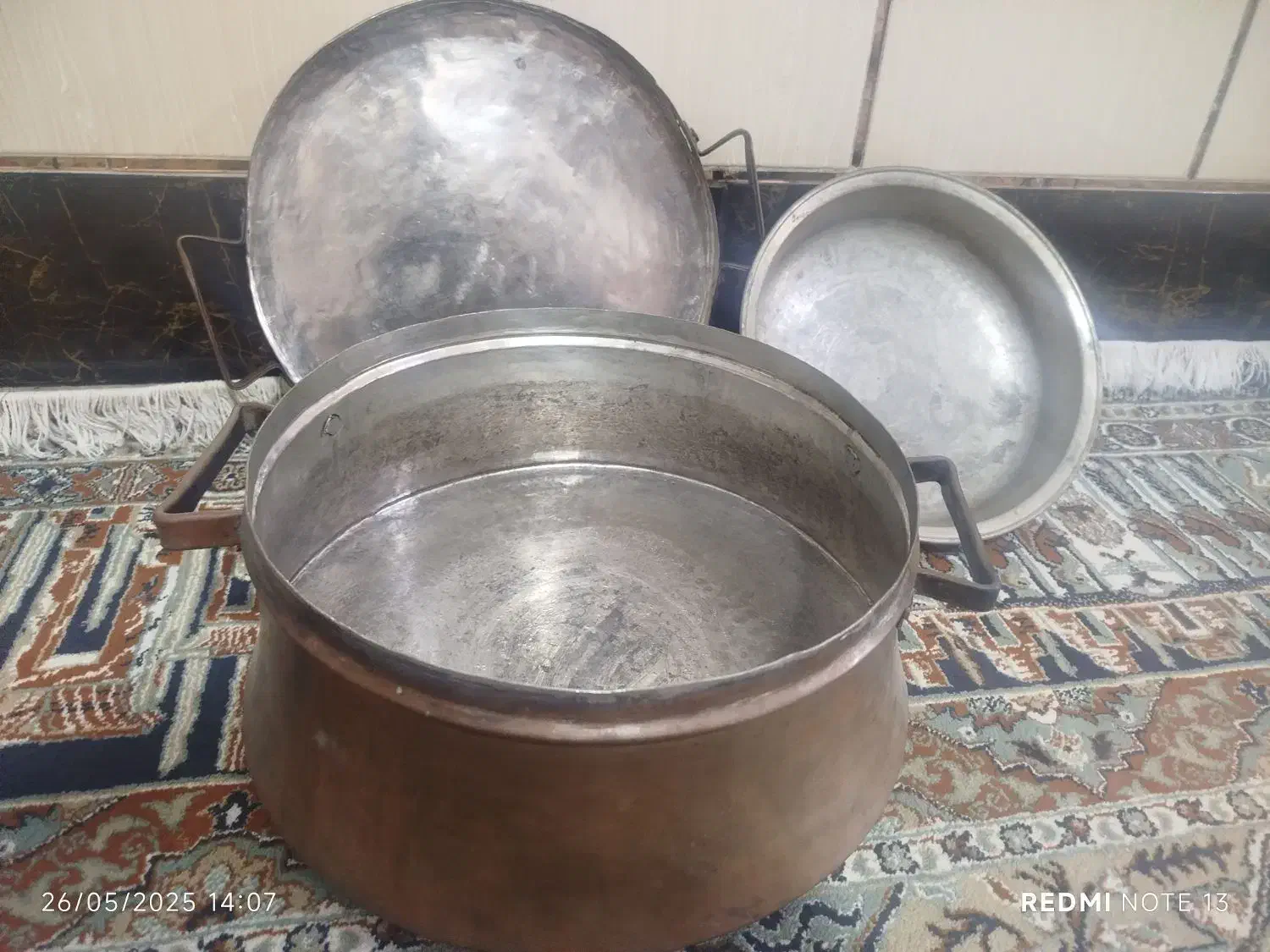 دیگ مسی با ماهیتابه سالم|ظروف پخت‌وپز|رامیان, |دیوار