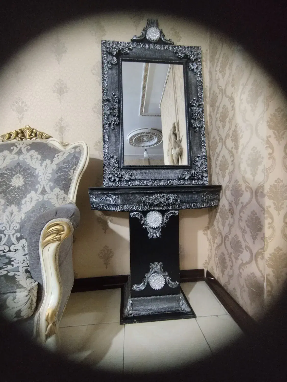 آینه و شمعدان|آینه|شهریار, ابراهیمآباد|دیوار