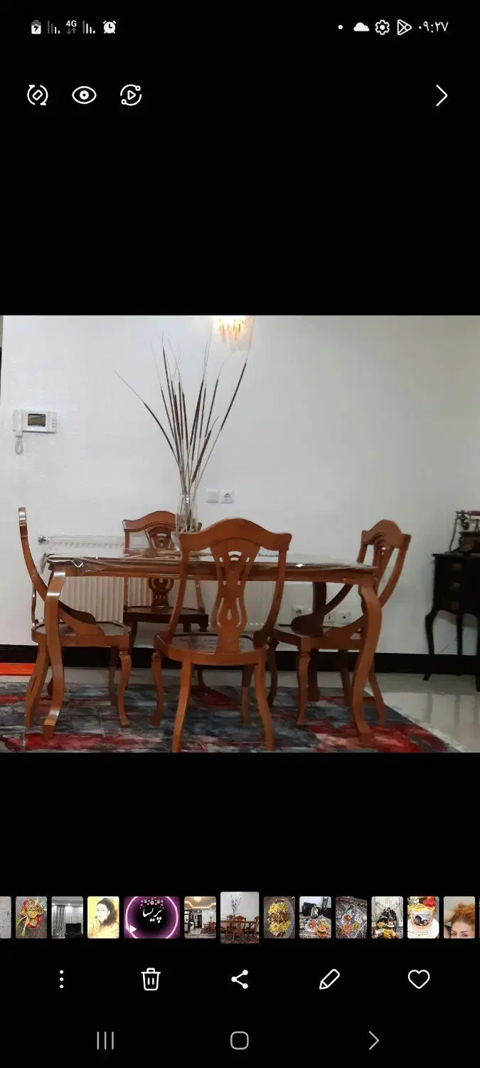 میز نهار خوری ۶ نفره با ۴ صندلی منبت کاری|میز و صندلی غذاخوری|شاهین‌شهر, عطار|دیوار