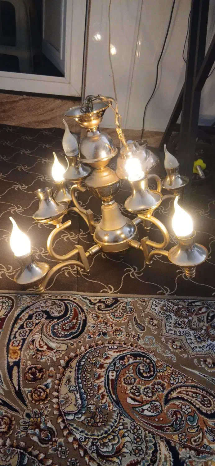 لوسترآبکاری طلاجنس برنج|لوستر و چراغ آویز|قم, شهرک فاطمیه|دیوار