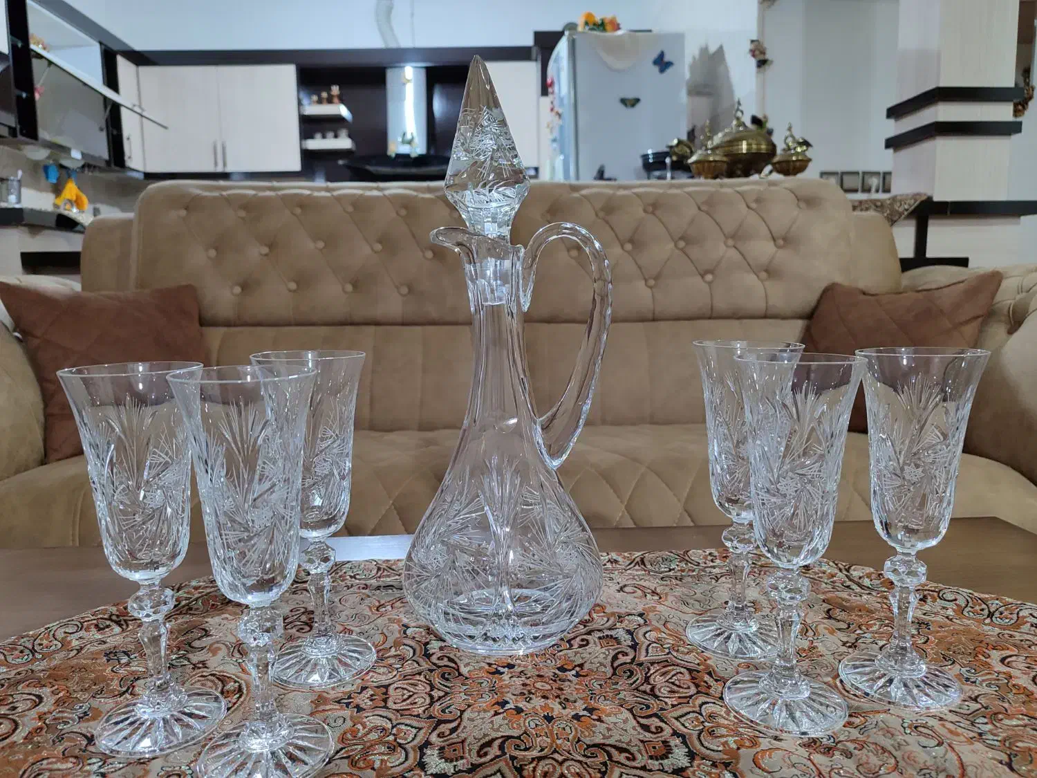 سرویس تنگ وجام خورشیدی کریستال لهستان نو|ظروف سرو و پذیرایی|تربتحیدریه, شهید قرنی|دیوار