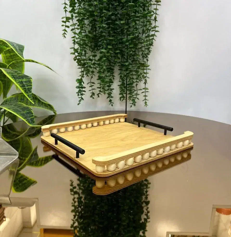 سینی چوبی جفتی قلبی (انواع سینی چوبی)|ظروف سرو و پذیرایی|بیرجند, |دیوار