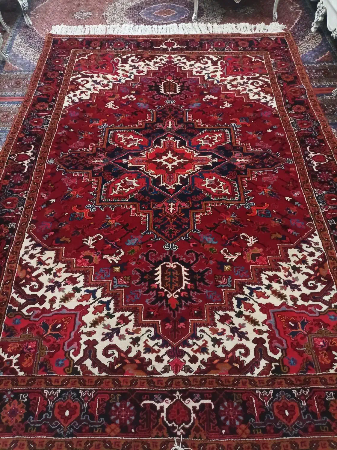 قالی فرش دستبافت ۹ نه متری|فرش|مشکیندشت, |دیوار