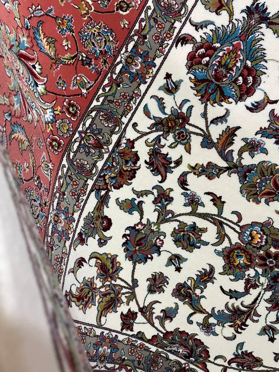 فرش آلما کرم با حاشیه مسی آجری ۱۲و۹و۶متری|فرش|قم, باجک دو|دیوار