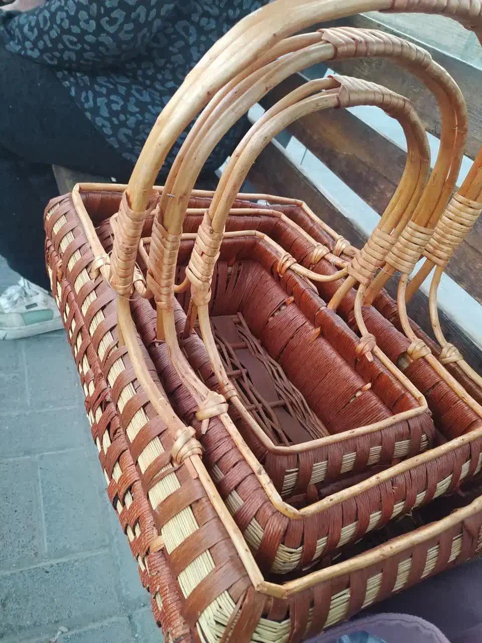 سبد چوبی حصیری شب چله و یلدا|ظروف سرو و پذیرایی|مشهد, جاهد شهر|دیوار