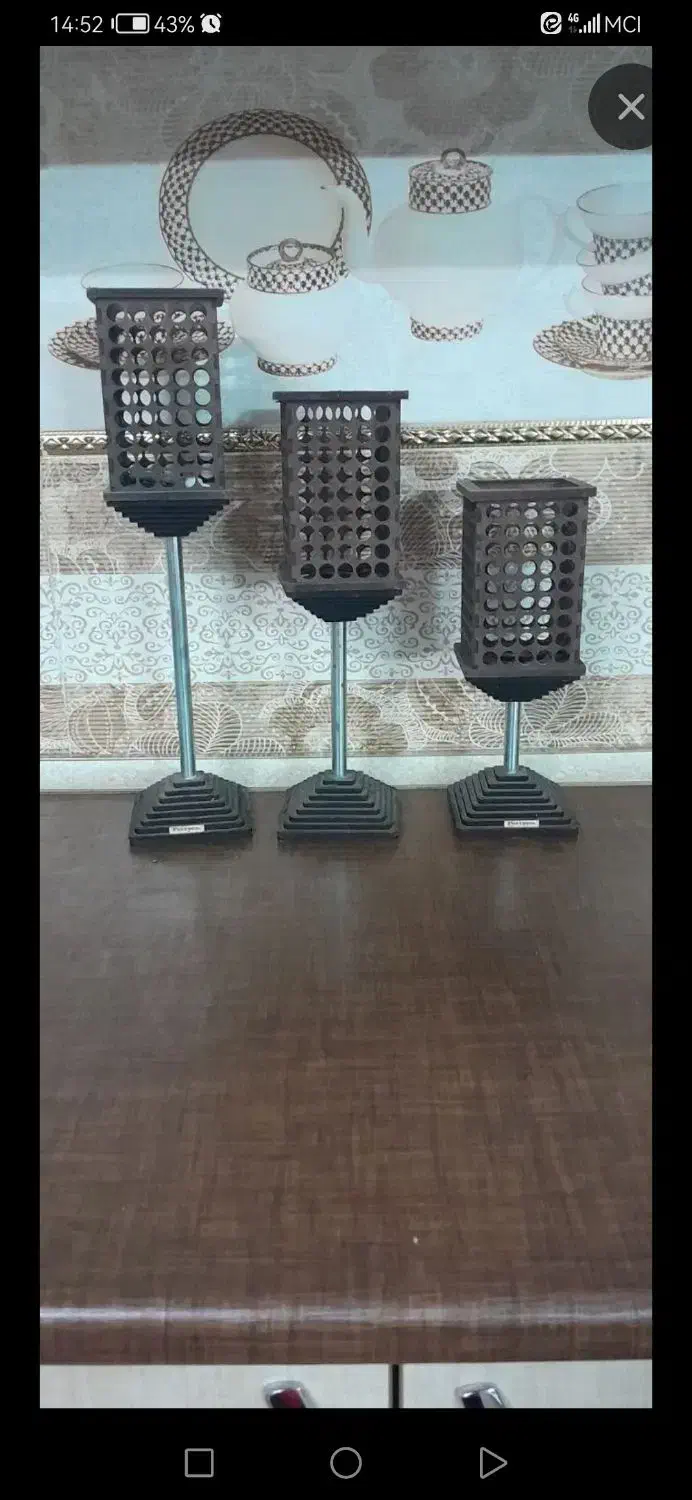 جاشمعی سه تایی|چراغ خواب و آباژور|قم, تولید دارو و یخچال|دیوار