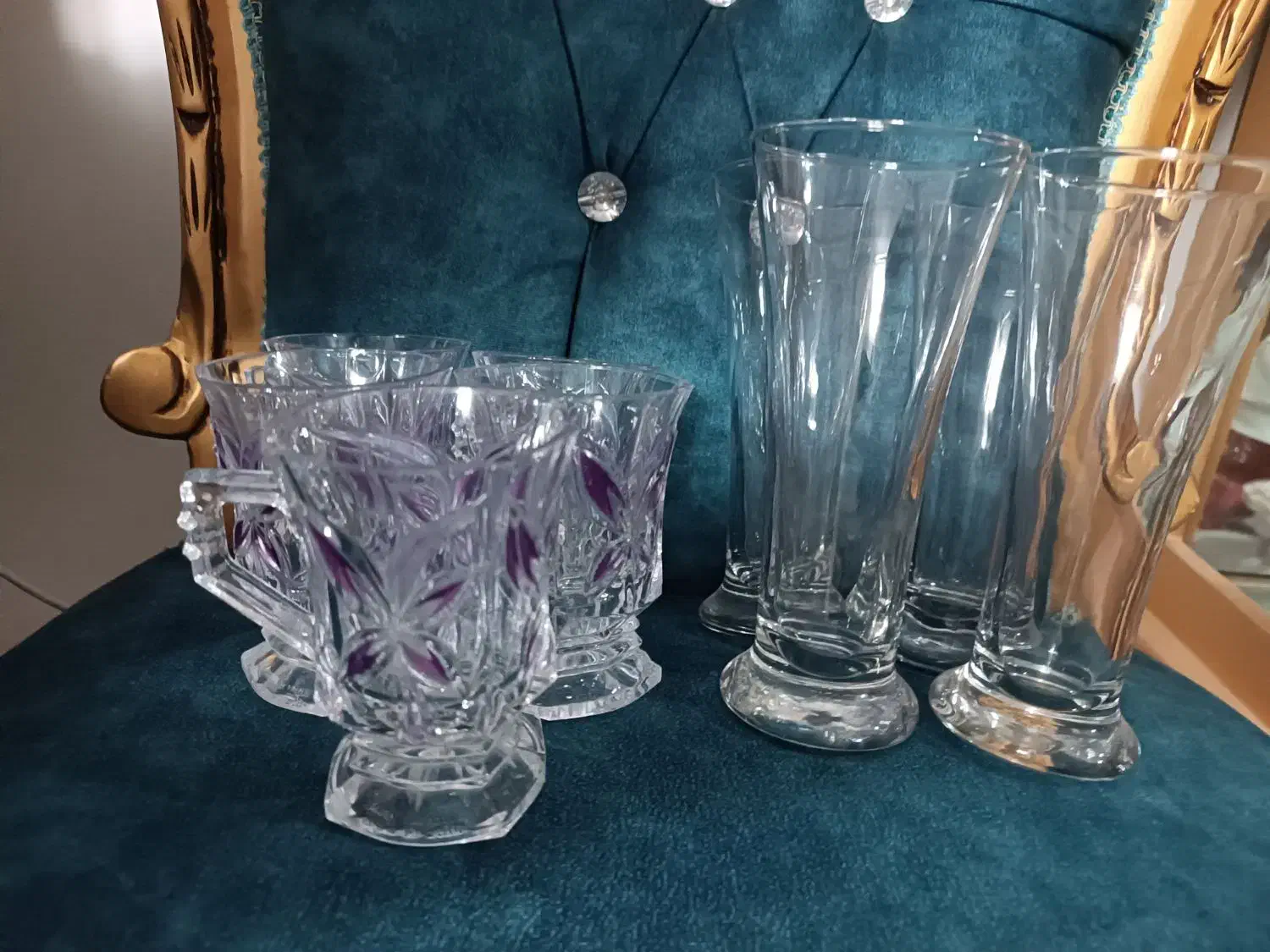 ظرف میوه و لیوان کریستال|ظروف سرو و پذیرایی|بیرجند, |دیوار