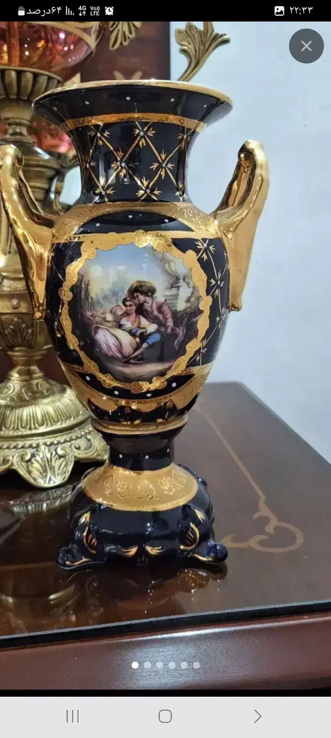 گلدان لاجوردی چینی|ظروف سرو و پذیرایی|میانه, |دیوار