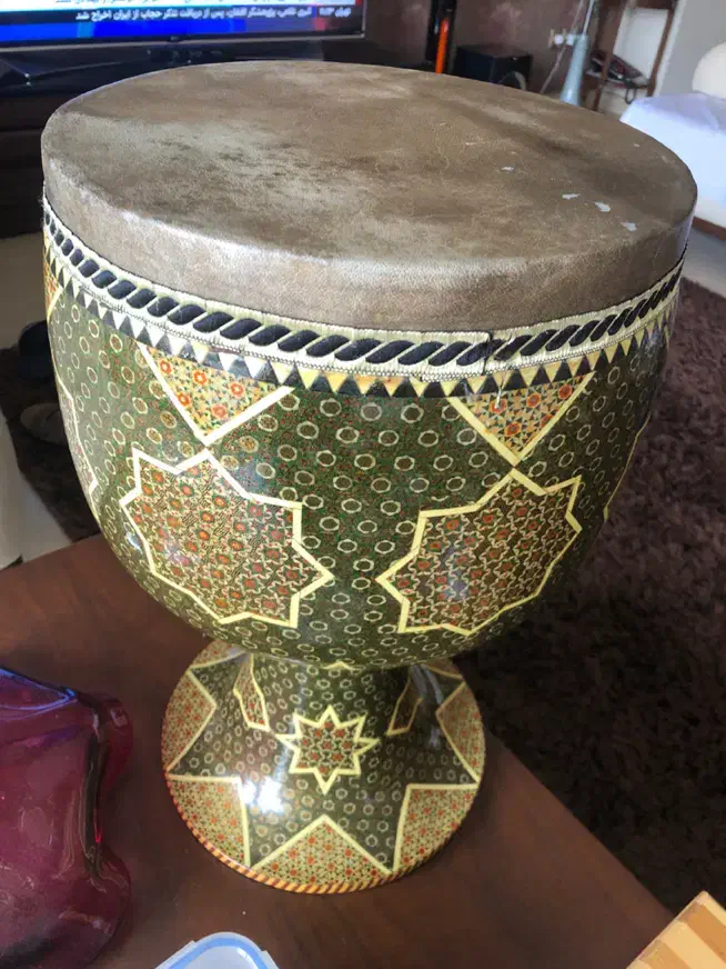 تنبک خاتم کاری شده صنایع دستی|سازهای سنتی|ساری, |دیوار