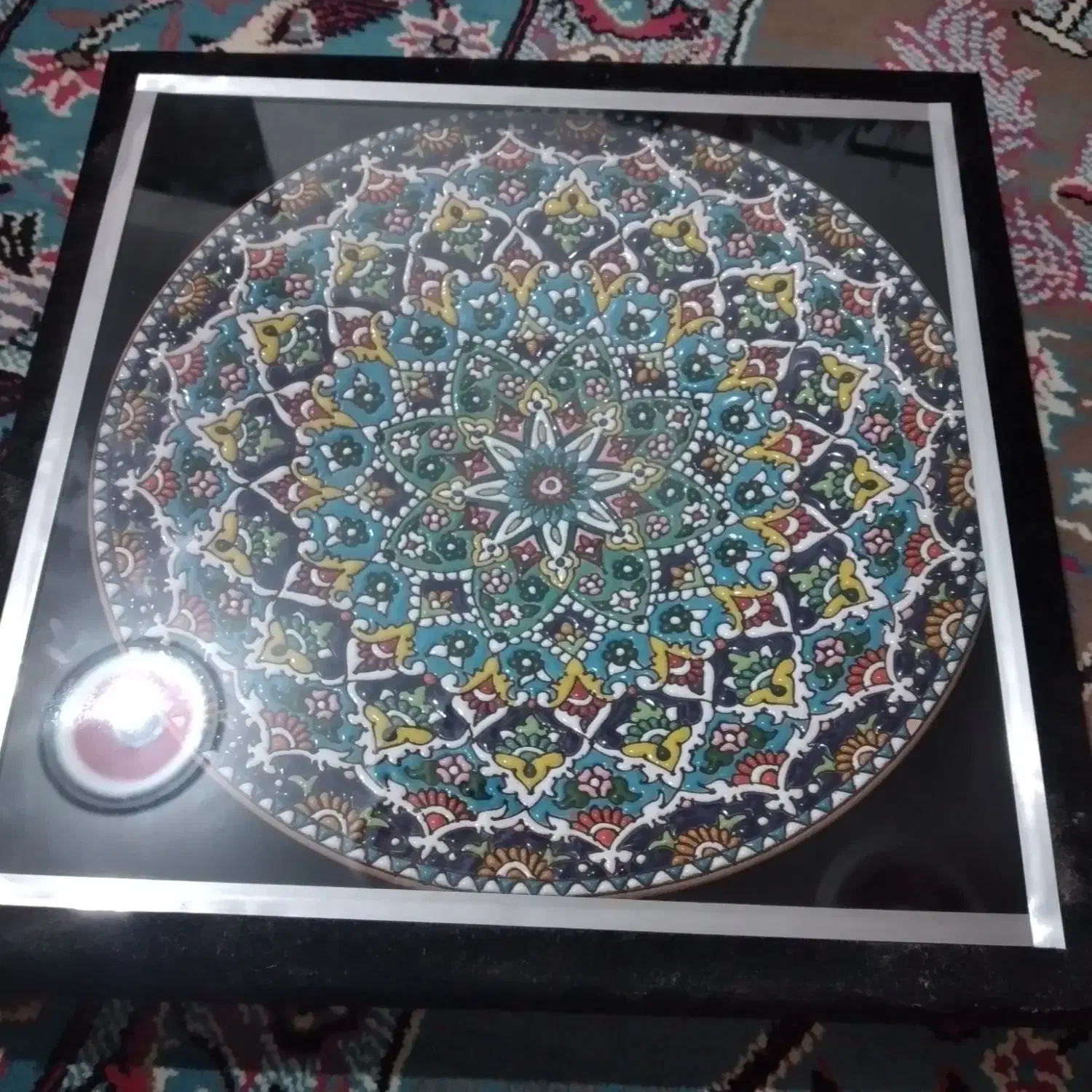 تابلو بشقاب مینا کاری سفالی|تابلو، نقاشی، عکس|ایذه, |دیوار