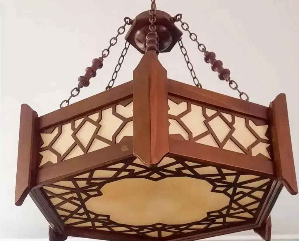 ۳ عدد لوستر چوبی  پذیرایی|لوستر و چراغ آویز|اراک, |دیوار