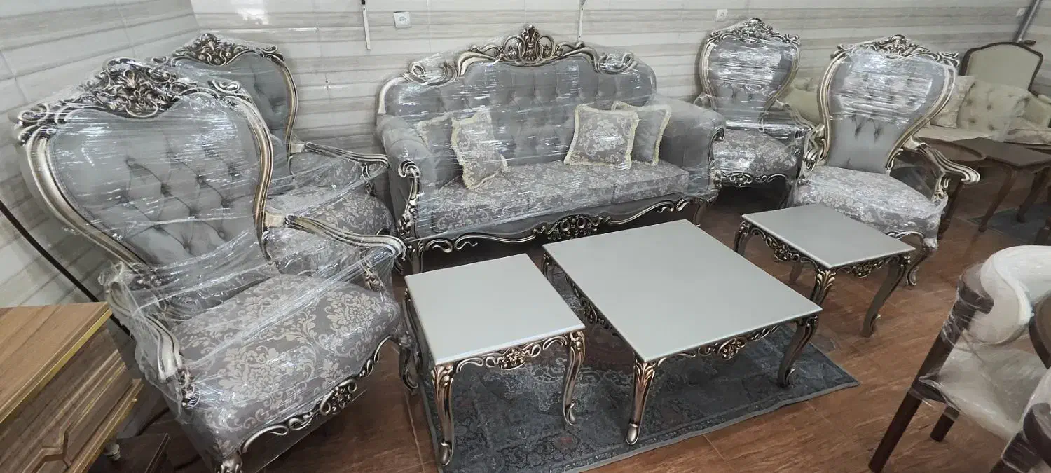 مبل کلاسیک استیل ۷ نفره شرکتی|مبلمان خانگی و میز عسلی|میانه, |دیوار