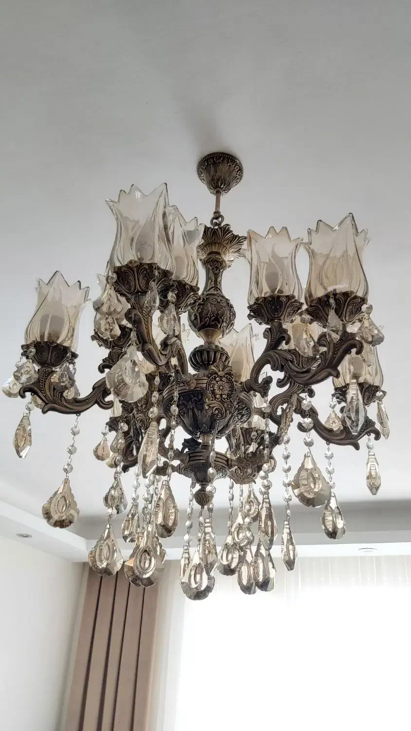 لوستر ۶ و ۵ شاخه برنزی|لوستر و چراغ آویز|تهران, تهرانسر شرقی|دیوار