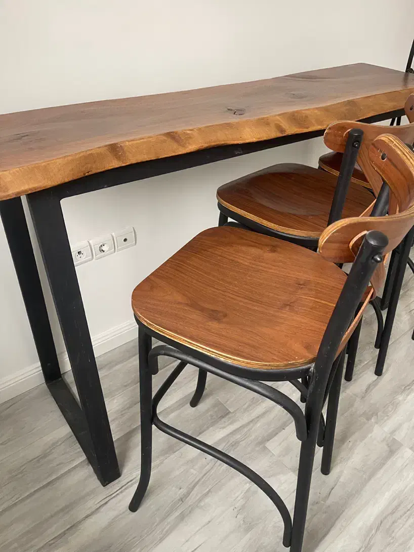 میز اسلب گردو با صندلی لهستانی|میز و صندلی غذاخوری|رشت, بلوار گیلان|دیوار