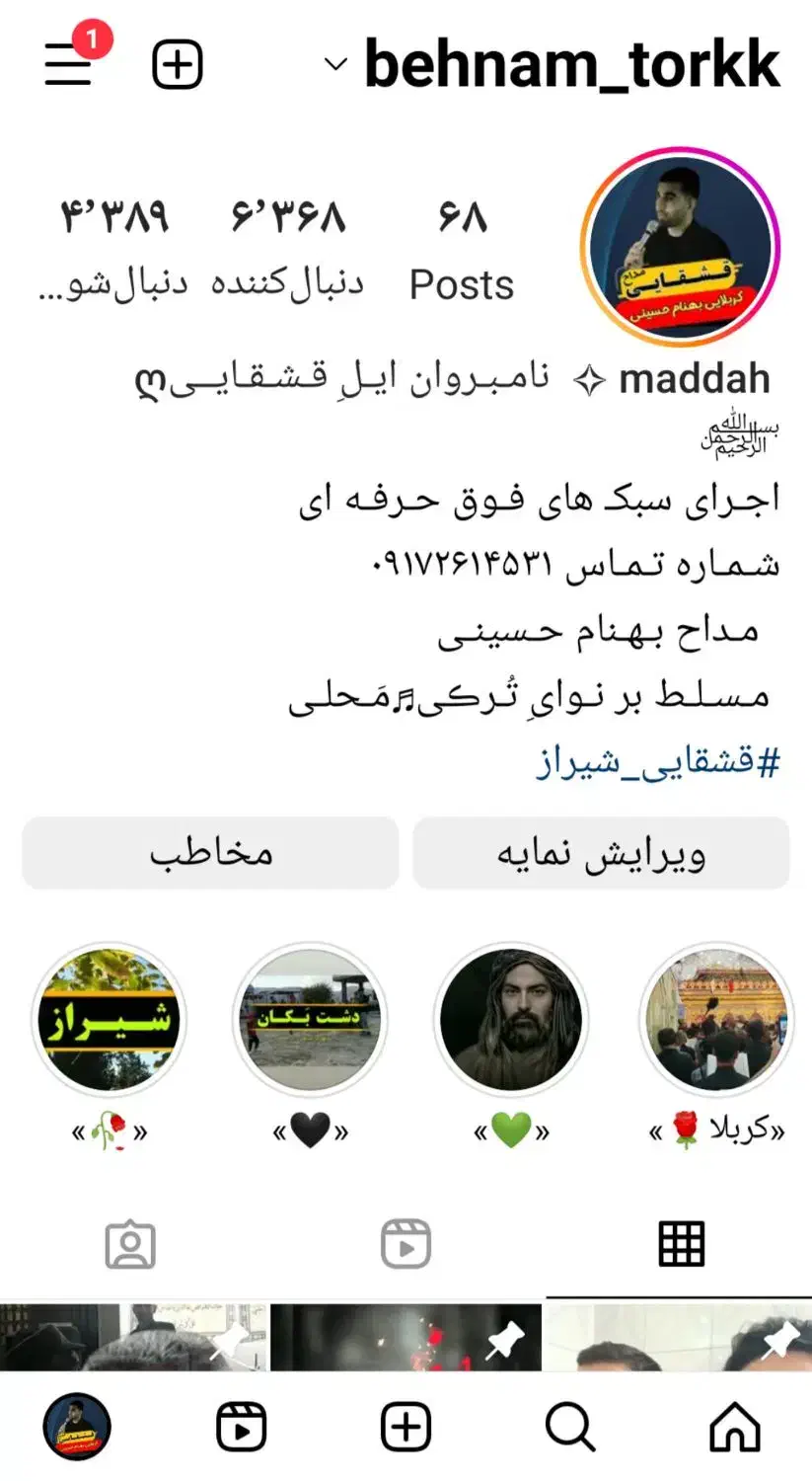 فروش پیج اینستاگرام خوانندگی ترکی قشقایی و محلی|لوازم جانبی موبایل و تبلت|زرقان, |دیوار