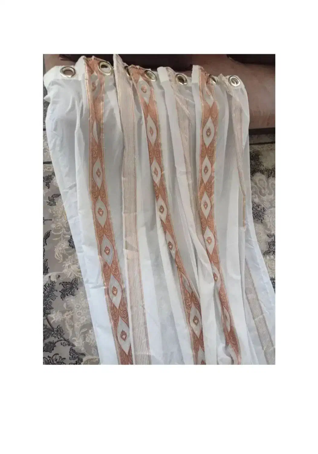 ۴عدد پرده پانچ پذیرایی در حد نو|پرده، رانر، رومیزی|باغ ملک, |دیوار