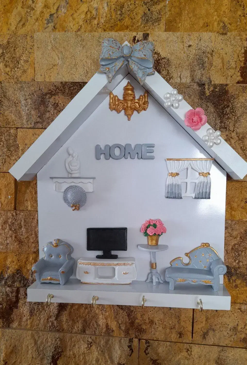 جا کلیدی|کتابخانه، شلف، قفسههای دیواری|هشتگرد, شهرک مهستان ۱|دیوار