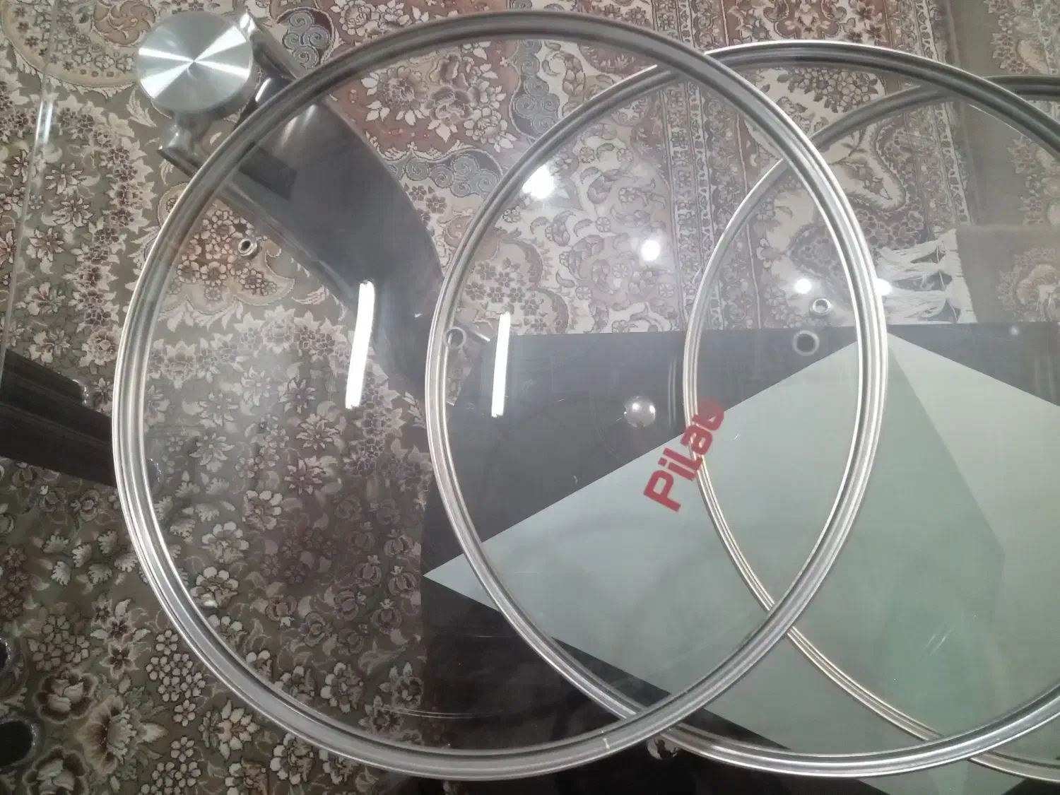 ۴ عدد درب قابلمه وماهی تابه پیرکس|ظروف پختوپز|شهرضا, |دیوار