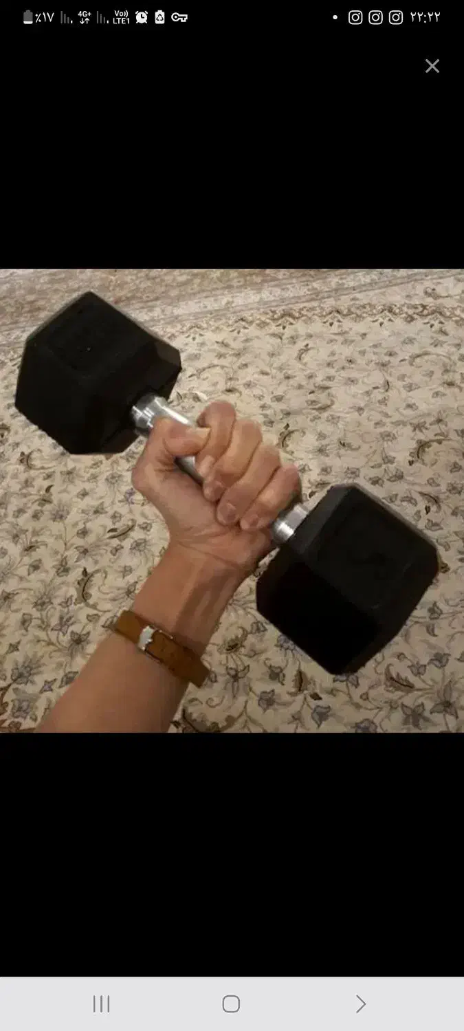 دوعدد دمبله ۵کیلوی دارم . یه ماهه کارکردم باش خدای|تجهیزات ورزشی|ویسیان, |دیوار